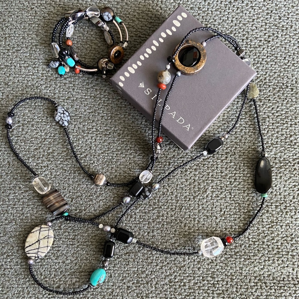Silpada Gemstone Necklace and matching bracelet